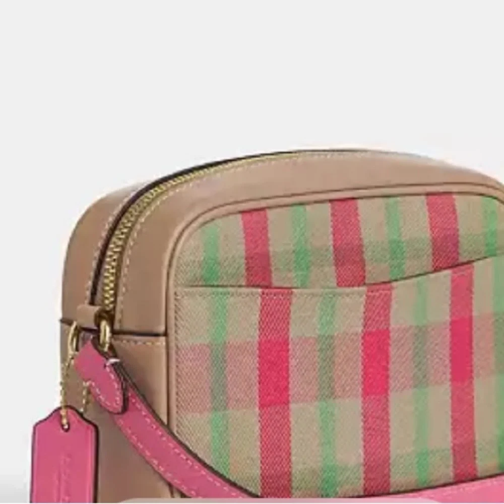 Coach Jamie Mini Pink plaid Camera Bag NWT !!!